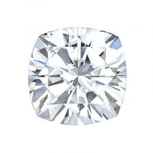 Cushion cut moissanite