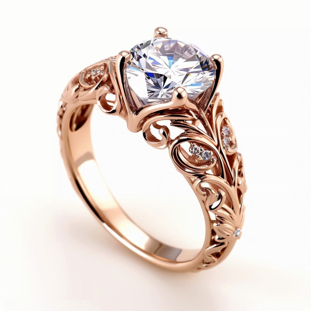 Upscaled ai engagement ring jewellery design - Midjourney image