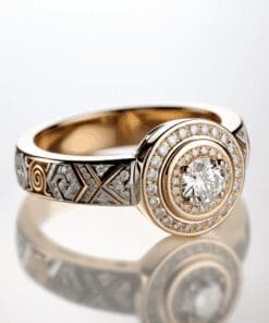 Amari round cut moissanite engagement ring